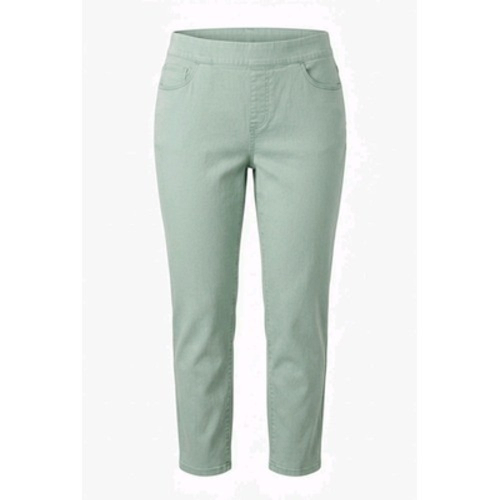 Soft Surroundings Jeans Womens 1X Green Pull On Elastic Waist Skinny Stretch